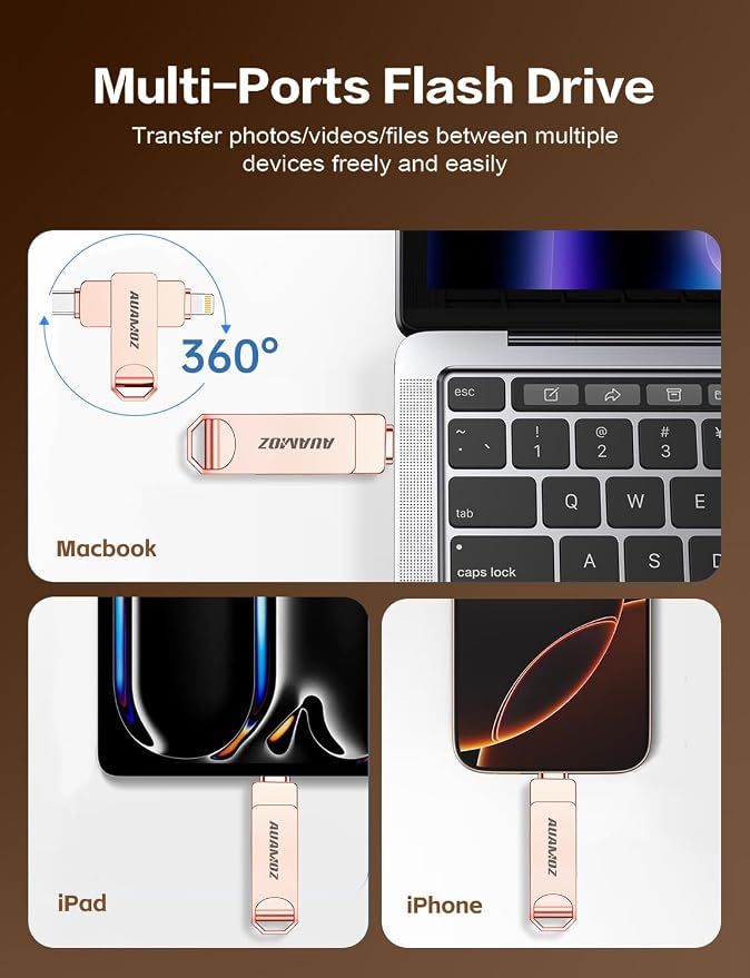 256GB Flash Drive Intended for iPhone, Memory Stick Storage Files Photos Videos - Image 2