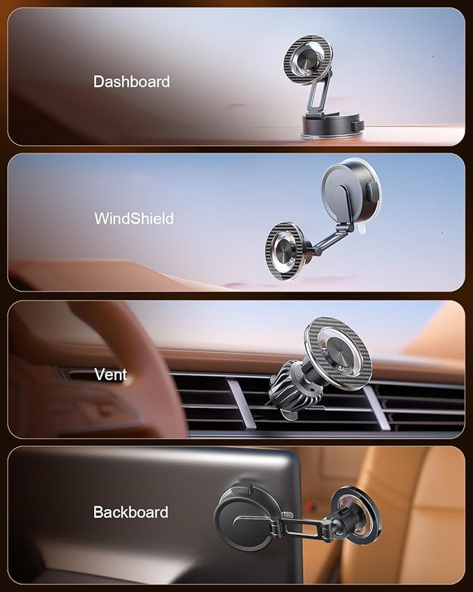 SUPERONE for Magsafe Car Mount 360°Adjustable Vacuum Phone Holder for Your Car - Image 2
