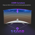 Z Z-EDGE 27 inch Curved Gaming Monitor, FHD 1080P 300Hz 240Hz Computer Monitor - Image 5