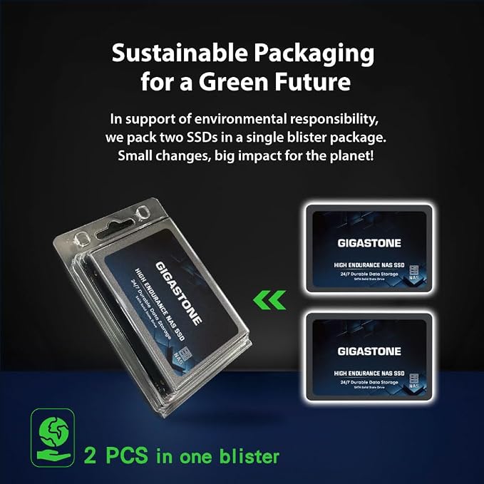 Gigastone 2TB NAS SSD Drive 24/7 Durable TLC High Endurance RAID Data Storage - Image 2