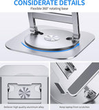 Adjustable Laptop Stand with 360 Rotating Base, Stable Computer Stand - Image 5