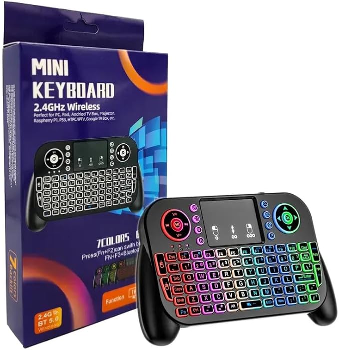 Mini Keyboard with Touchpad-2.4GHz & Bluetooth Dual-Mode, 7-Color Backlight - Image 9