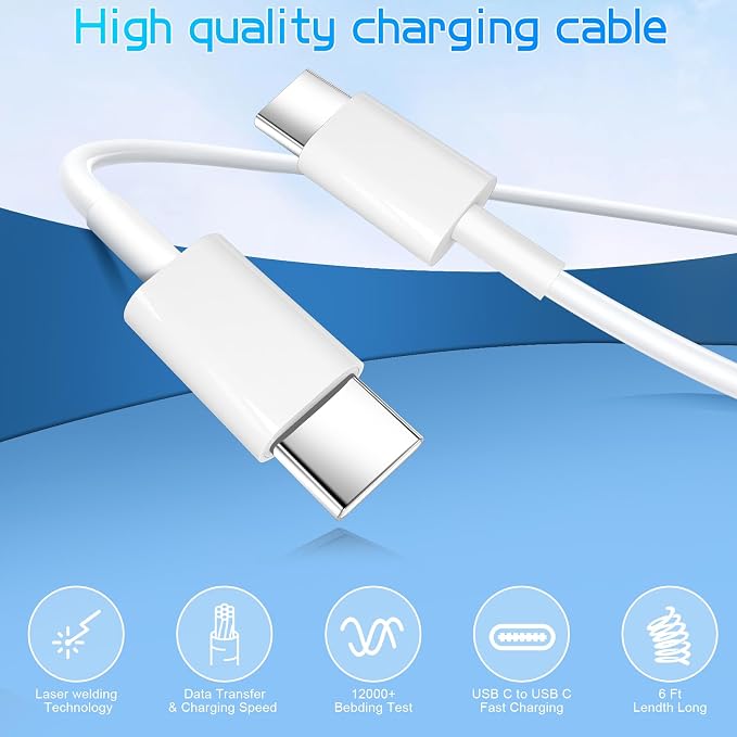 Dual Port USB C Charger for iPhone 16 15, Quick Double USBC Charger Fast - Image 6