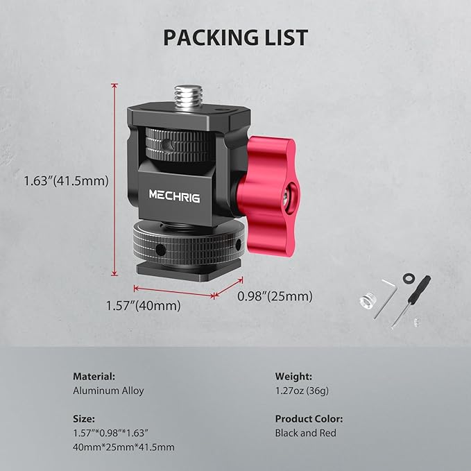 Mini Camera Monitor Mount with Cold Shoe, Aluminum Field Monitor Mount with - Image 8