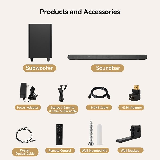 3.1CH Dolby Atmos Soundbar for Smart TV, 390w Virtual Atomos Surround Sound & - Image 7