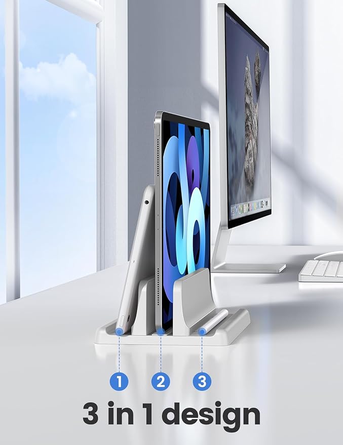 Vaydeer Vertical Laptop Stand Holder Plastic Adjustable Desktop Notebook Dock - Image 2