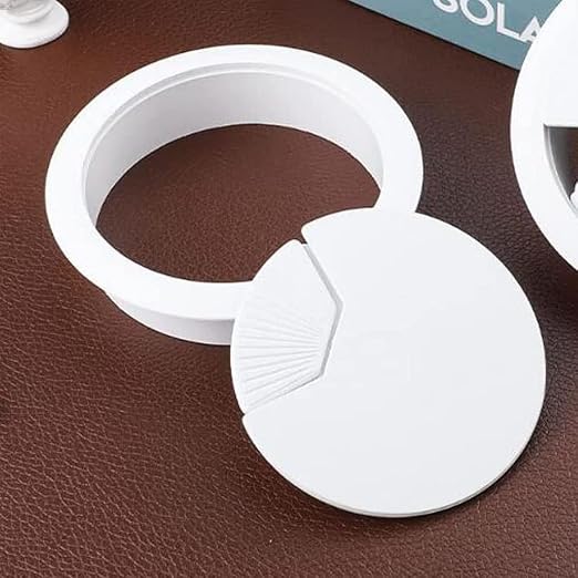 TuTuYa 6PCS Desk Grommet, 3-1/6inch White Desk Cable Hole Covers - Image 2
