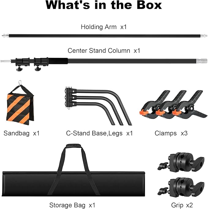 10.8ft/330cm Heavy Duty C Stand Stainless Steel Light Stand - Image 6