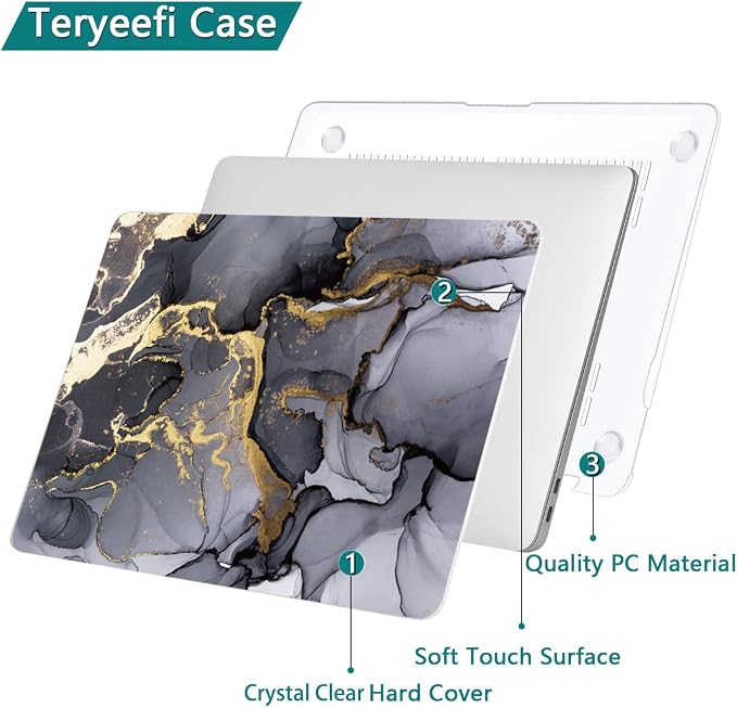Teryeefi Compatible with 2018 2019 2020 MacBook Air 13 inch Case M1 Chip A2337 - Image 6