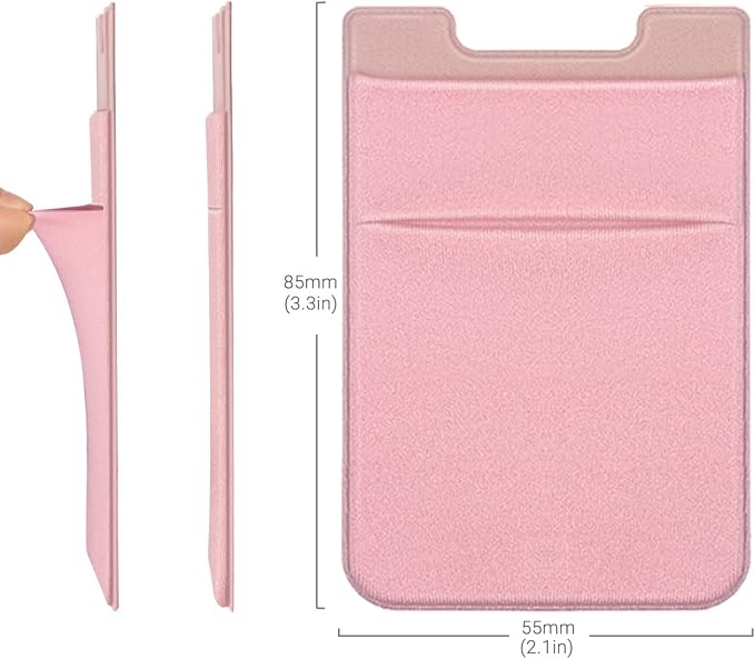 2 Pack Stick On Wallet Sleeve Cell Phone Dual Pocket Card Holder Double Pocket - Image 6
