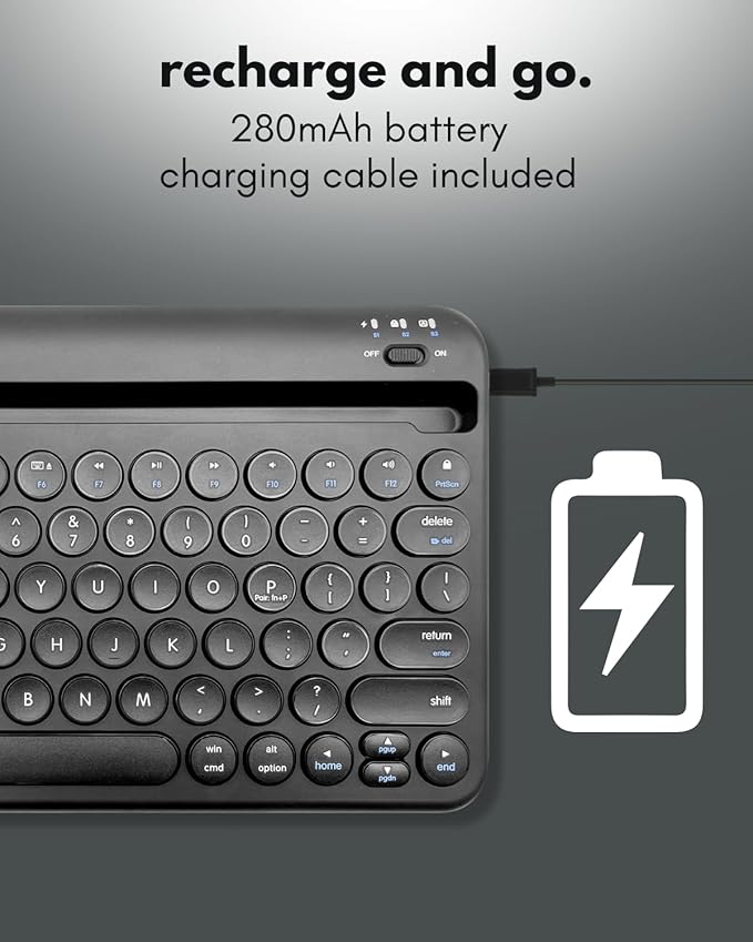 Macally Bluetooth Keyboard for Tablet | Wireless Keyboard for iPad mini/Air/Mini - Image 6