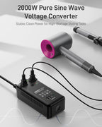 EPICKA 2000W Pure Sine Wave Voltage Converter, 220V to 110V Power Transformer - Image 2