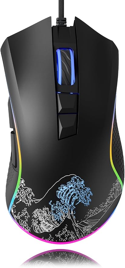HITIME XVX Wired Gaming Mouse, 12000 DPI RGB Mouse by HITIME