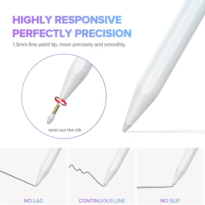 Stylus Pen for iPad 6th-11th Generation-2X Fast Charge Active Pencil Compatible - Image 3