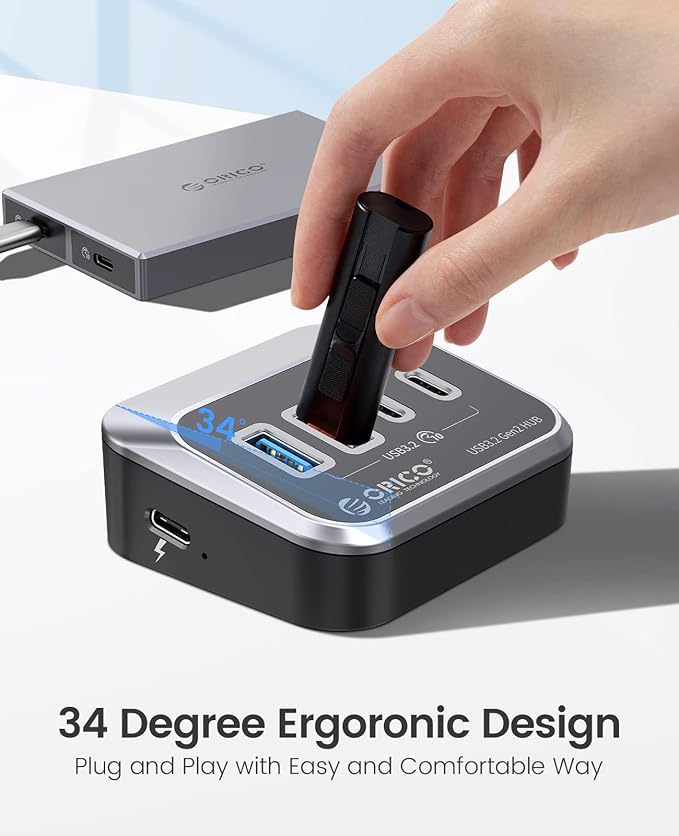 ORICO USB Hub 10Gbps with 2 USB A Ports+2 USB C Ports, USB 3.2 Gen 2 Hub with - Image 3