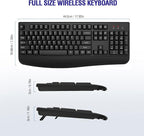 Wireless Keyboard, 2.4G Full-Sized Ergonomic Wireless Computer Keyboard - Image 6