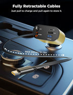 【Upgraded】 SUPERONE Retractable Car Charger 4 in 1, Fast Car Phone Charger - Image 3