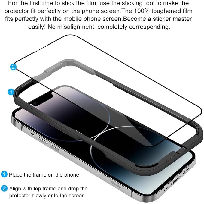 iPhone 14/13/13 Pro Screen Protector Tempered Glass and Installation Tool - Image 4