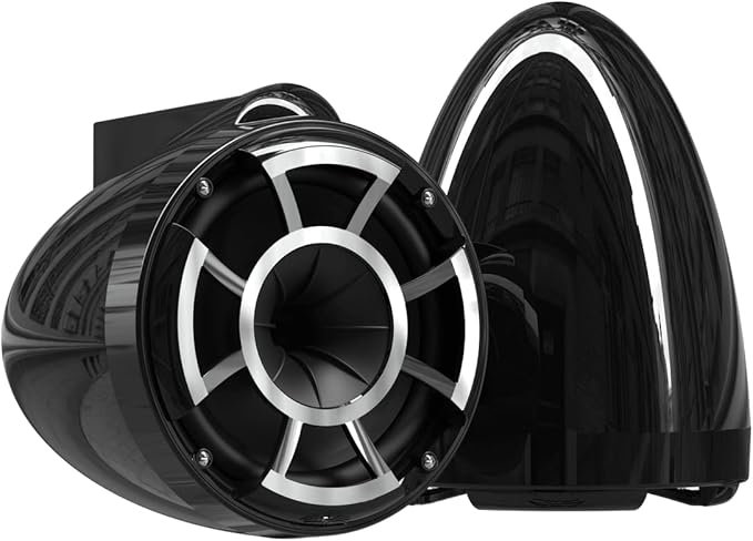 wet sounds Rev 8 Black V2 Revolution Series 8" Black Tower Speakers w/Fixed - Image 2