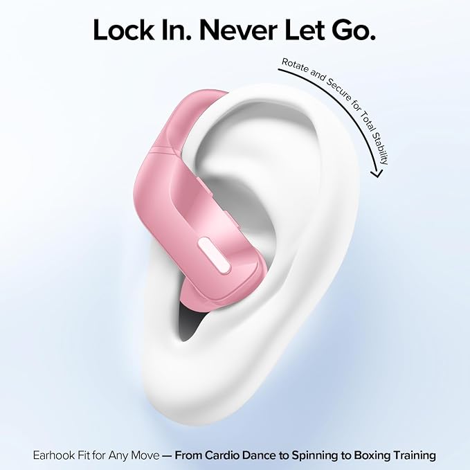 OCC Wireless Ear Hook Sport Earbuds, IPX5 Waterproof, 80H Playtime Earphones - Image 2