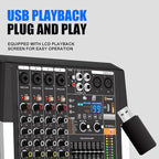 TF400 Dj Mixer 4 Channel Audio Mixer Bluetooth Sound Bar - Image 8