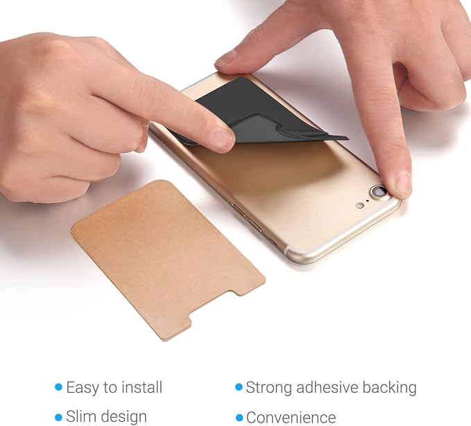 2 Pack Stick On Wallet Sleeve Cell Phone Pocket Card Holder Pocket Pouch - Image 5