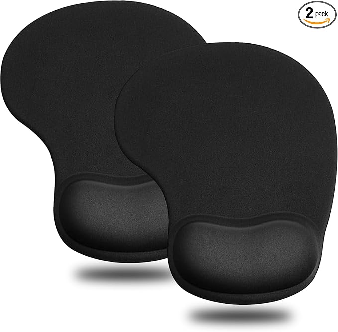 JIKIOU Mouse Pad, 2 Pack Ergonomic Mouse Pads by JIKIOU