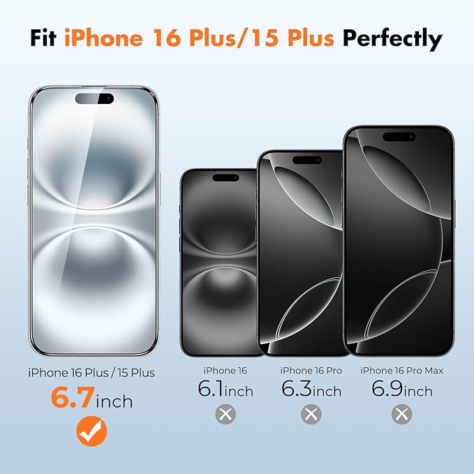 UNBREAKcable Screen Protector for iPhone 16 Plus/15 Plus Full Coverage Double - Image 2