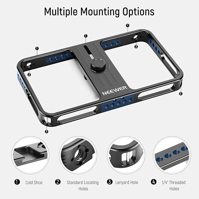 NEEWER Phone Stabilizer Video Rig Kit, Aluminum Handheld Phone Cage - Image 5