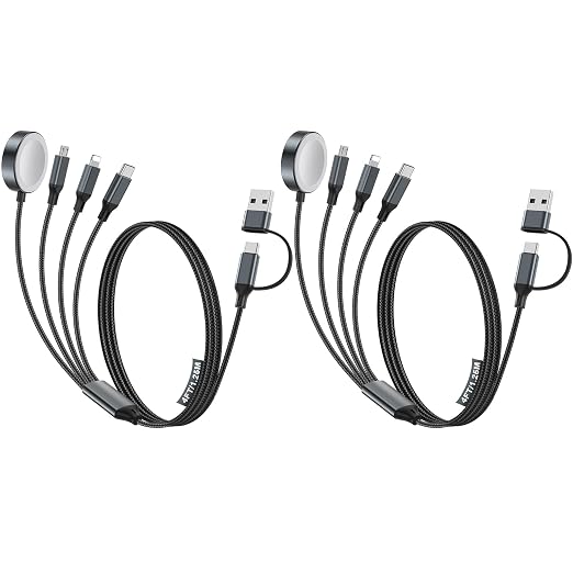 4-in-2 Multi Charging Cable for Apple Watch Charger/Samsung/iPhone Charger by HitfineLLC