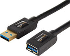 Amazon Basics 2-Pack USB-A 3.0 Extension Cable, 4.8Gbps High-Speed, Male to by AmazonBasics