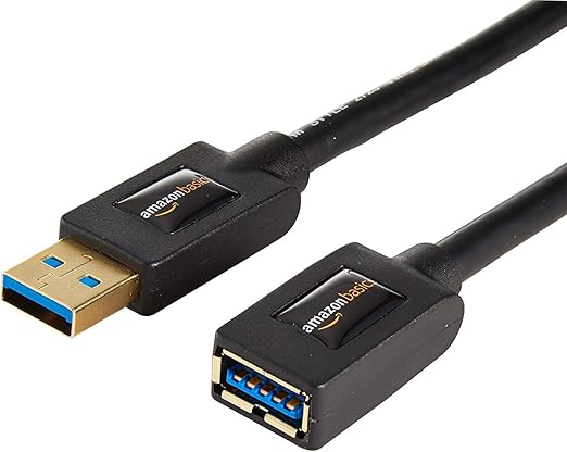Amazon Basics 2-Pack USB-A 3.0 Extension Cable, 4.8Gbps High-Speed, Male to by AmazonBasics