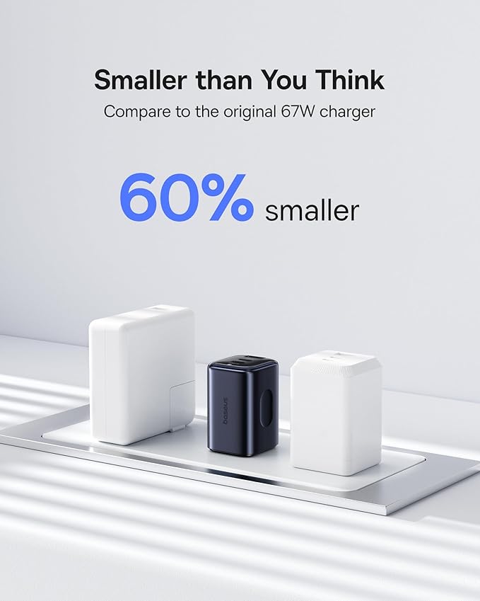 Baseus PICOGO 67W USB C Charger, 3 Port Fast Charging Block - Image 3