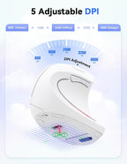 TECKNET Ergonomic Mouse, 4800 DPI Wireless Vertical Mouse - Image 3
