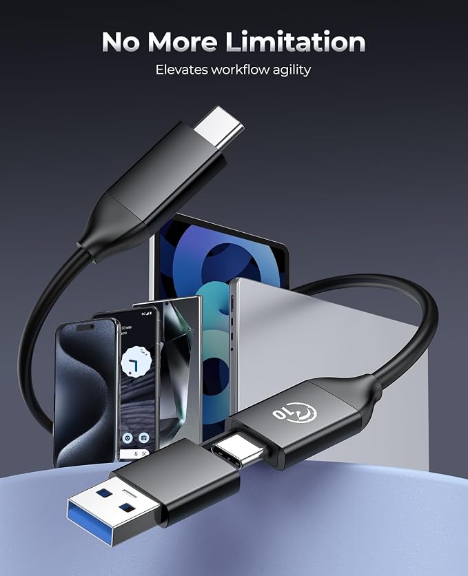 ORICO 4TB External SSD with 2 in 1 USB C Cable, Portable Solid State Drive USB - Image 5