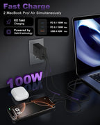USB C Charger Block 100W, 3-Port GaN Super Fast Charger, Type C Wall Charger - Image 3