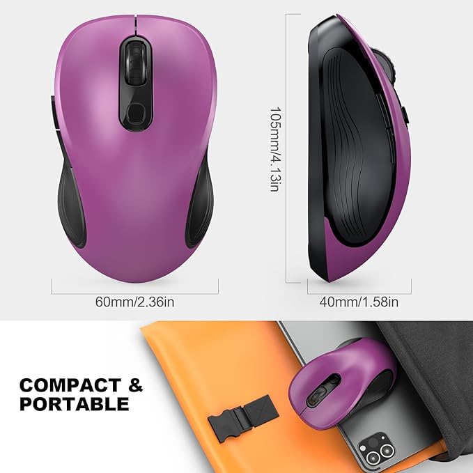 WisFox 2.4G Wireless Mouse for Laptop, Ergonomic Computer Mouse - Image 7