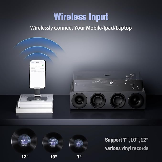 1 by ONE High Fidelity Record Player, All-in-One Turntable - Image 2