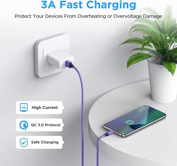 etguuds 6.6ft USB A to USB C Cable 3A Fast Charging, - Image 3