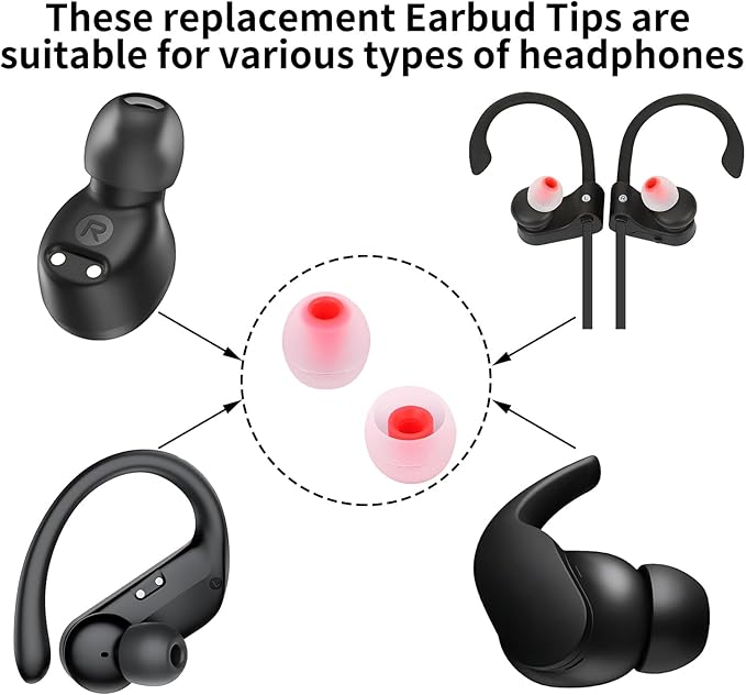 Earbud Tips Ear Bud Tips Soft Anti Slip Washable and Reusable Silicone - Image 3