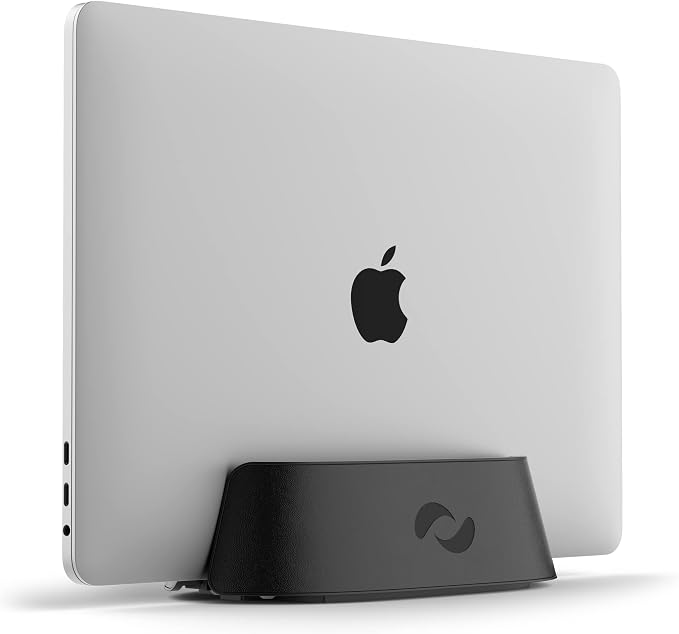 HumanCentric Vertical Laptop Stand in Black Aluminum, Upright Adjustable Holder by HumanCentric