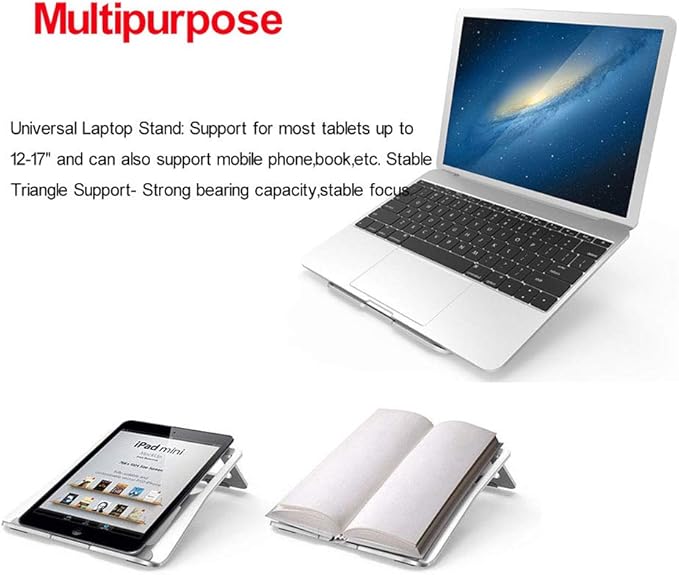Laptop Stand, Aluminum Portable Foldable Laptop Support Stand Holder Desk Table - Image 6