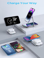 2-in-1 Magsafe Charger Stand, Zinc Alloy Foldable Magnetic Wireless Charger - Image 5