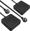 Ultra Flat Plug Surge Protector Power Strip 10 ft Cord, Long Power Strip by iEcopower