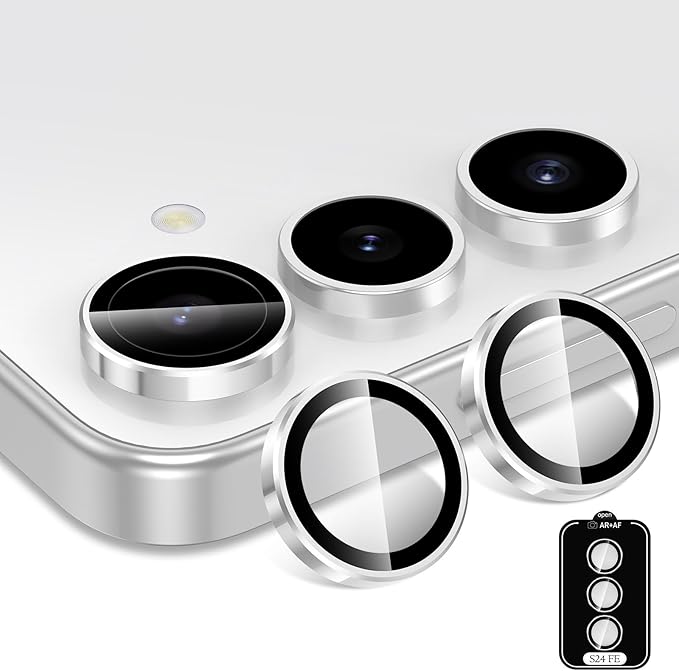 for Samsung Galaxy S24 FE Camera Lens Protector, Individual Metal Ring Tempered - Image 2