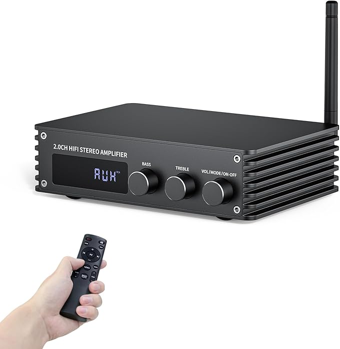 Inwa Bluetooth Audio Stereo Amplifier, 200W Dual Channel Mini Hi-Fi Stereo by Inwa