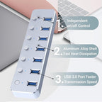 USB 3.0 Hub 7 Port USB Hub - Image 4