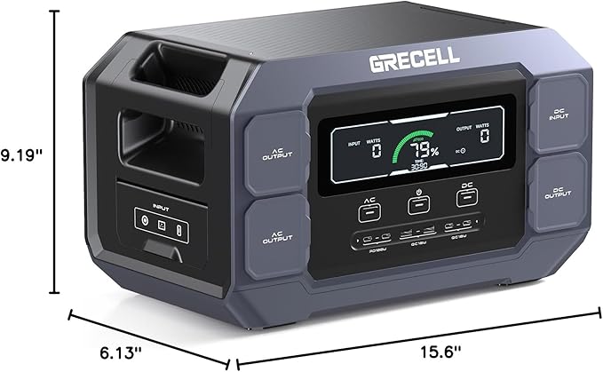 GRECELL Portable Power Station 2200W Solar Generator 1126Wh LiFePO4 Battery Pack - Image 9