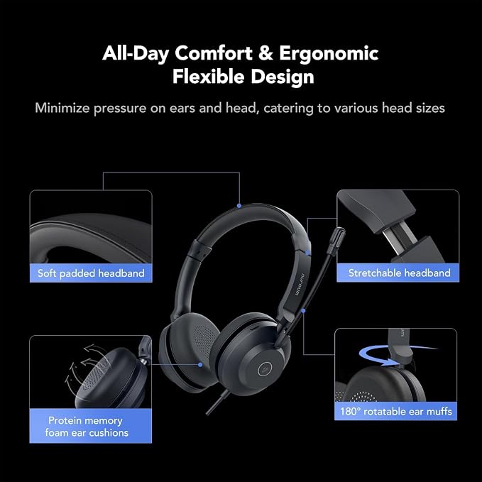 NUROUM HP21 USB Headset with Microphone - Image 3