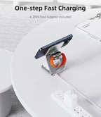 Foldable Magnetic Wireless Charger, KU XIU X40 Aluminum Alloy 3-in-1 Charging - Image 7